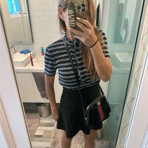 Tory Burch Mock Neck Short Sleeve Polo